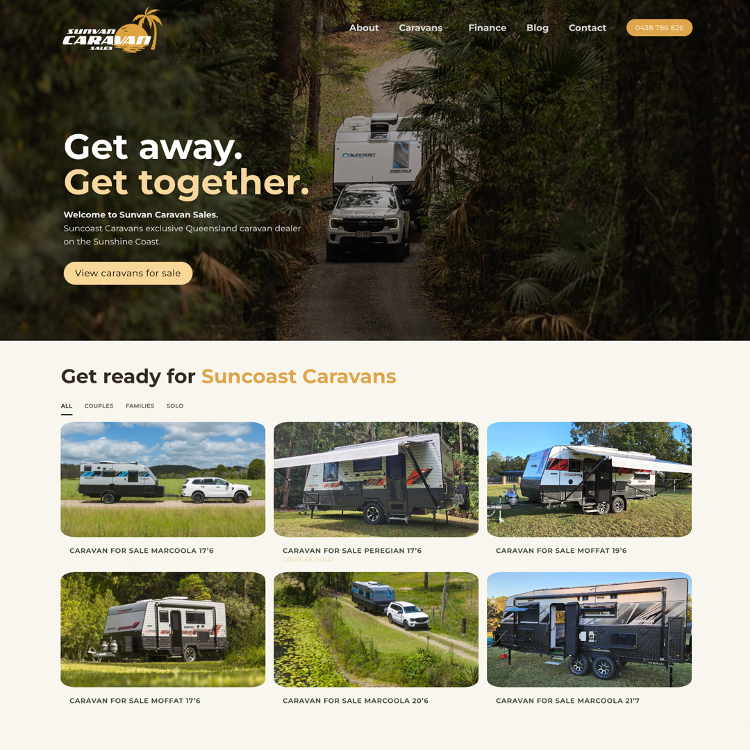 Online catalogue website design Sunshine Coast